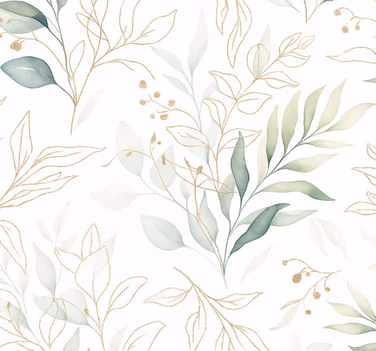 Hoofd slaapkamer behang papier aquarel groenery - TenStickers