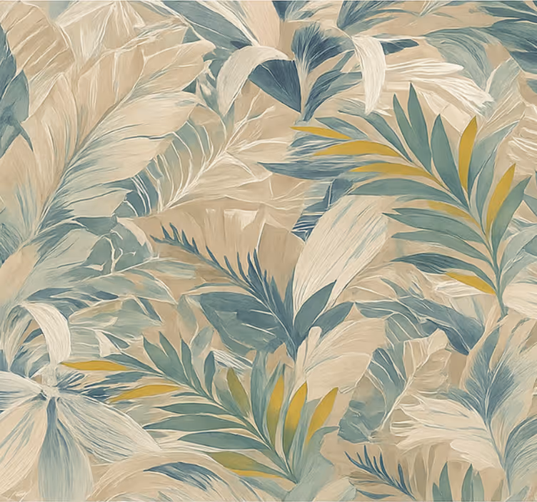 Behangpapier hoofdslaapkamer abstract tropische palm - TenStickers