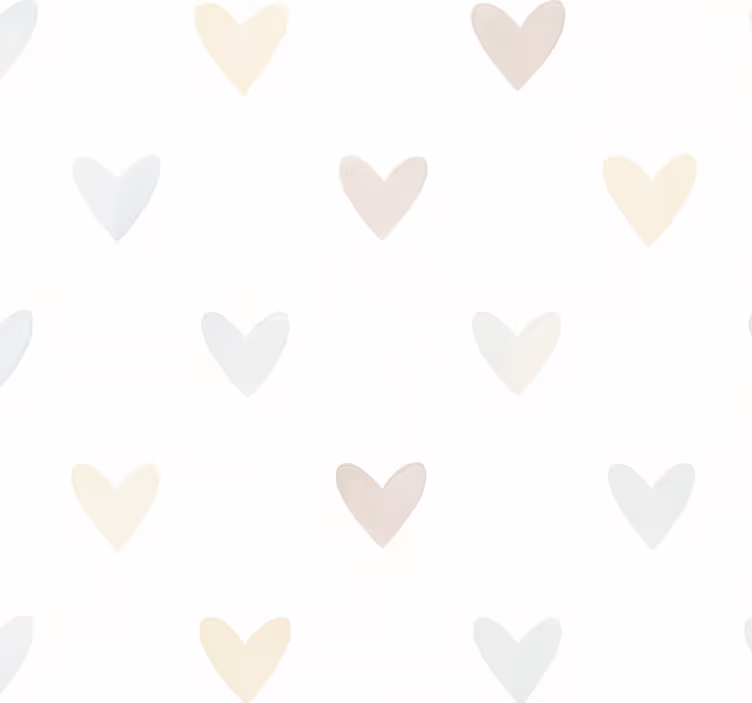 Behangpapier hoofdslaapkamer waterverf pastel harten - TenStickers