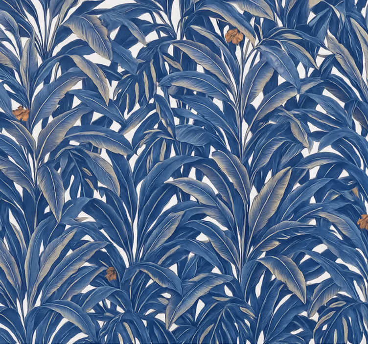 Behangpapier hoofdslaapkamer lush indigo jungle - TenStickers