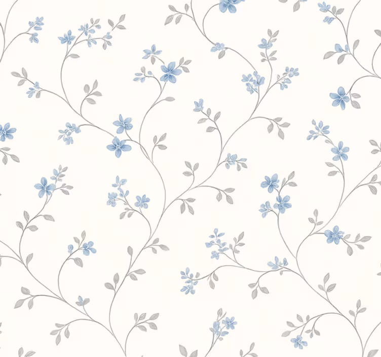 Behangpapier hoofdslaapkamer klassiek blauw weidepad - TenStickers