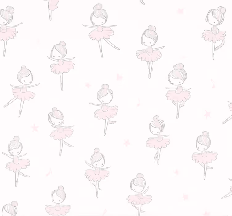 Behang woonkamer schattige ballerina - TenStickers