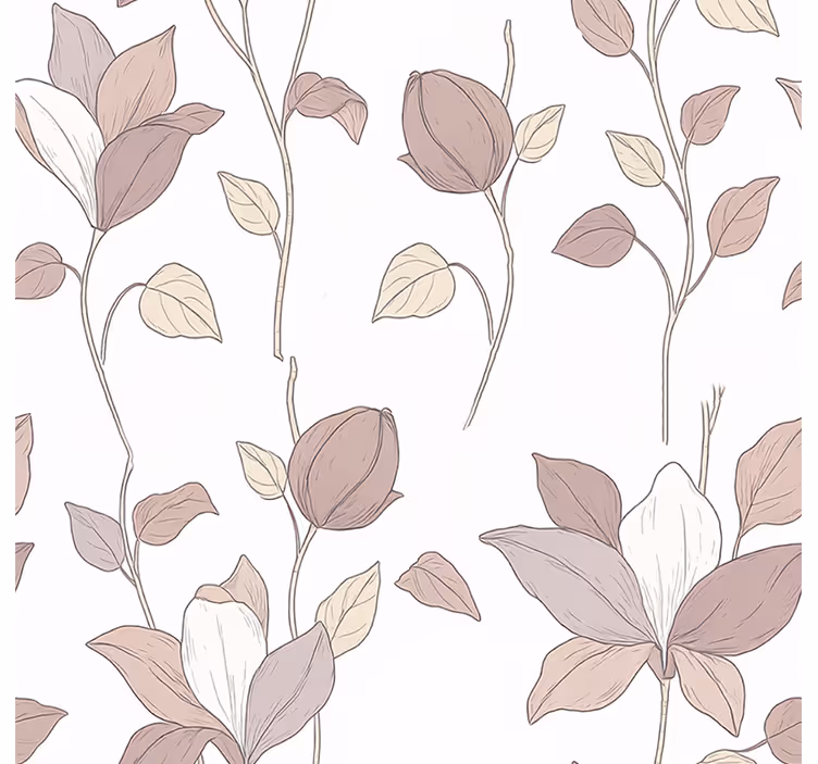 Slaapkamer behang met roze bloemen - TenStickers
