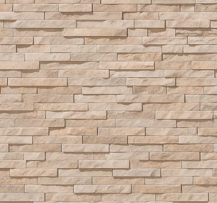 Behang woonkamer 3d beige steenpatroon - TenStickers