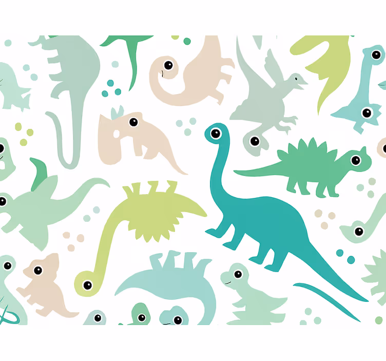 Behangpapier kinderkamer schattige kleurrijke dinosaurus - TenStickers