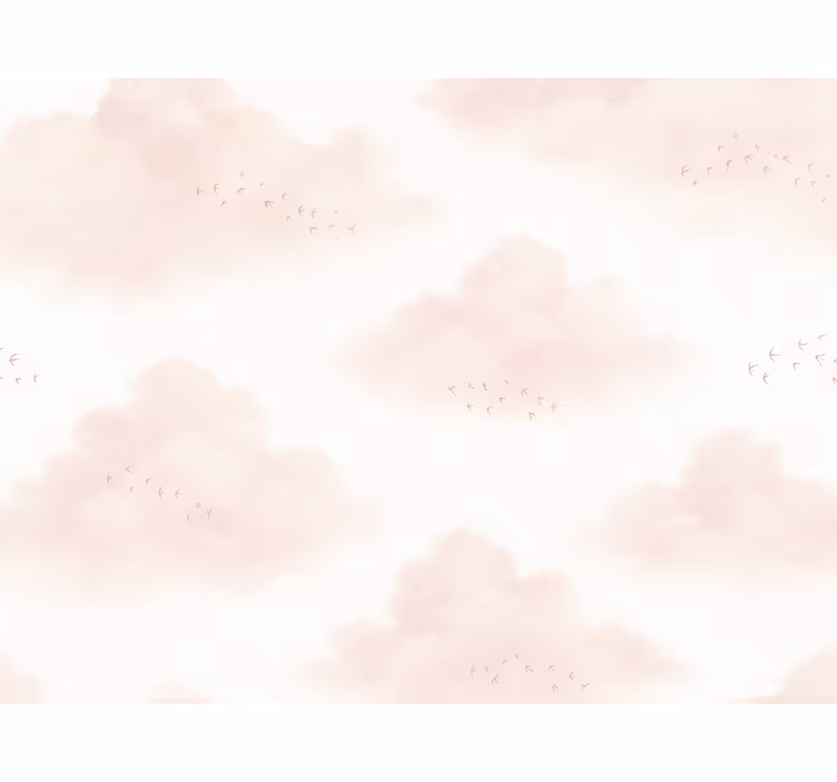 Behangpapier kinderkamer roze wolken - TenStickers