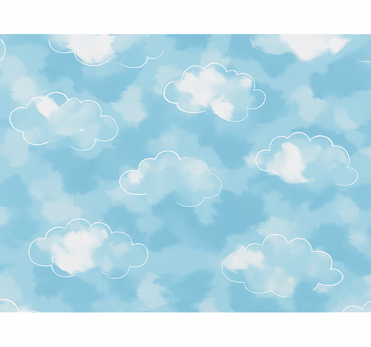 Behangpapier kinderkamer zachte kinderwolken - TenStickers