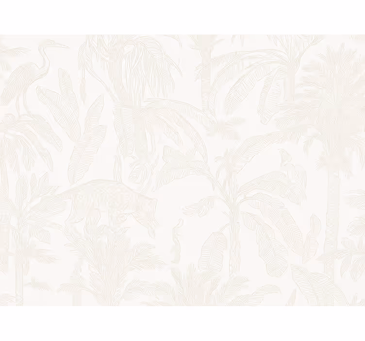 Behangpapier hoofdslaapkamer lichtbeige jungle - TenStickers