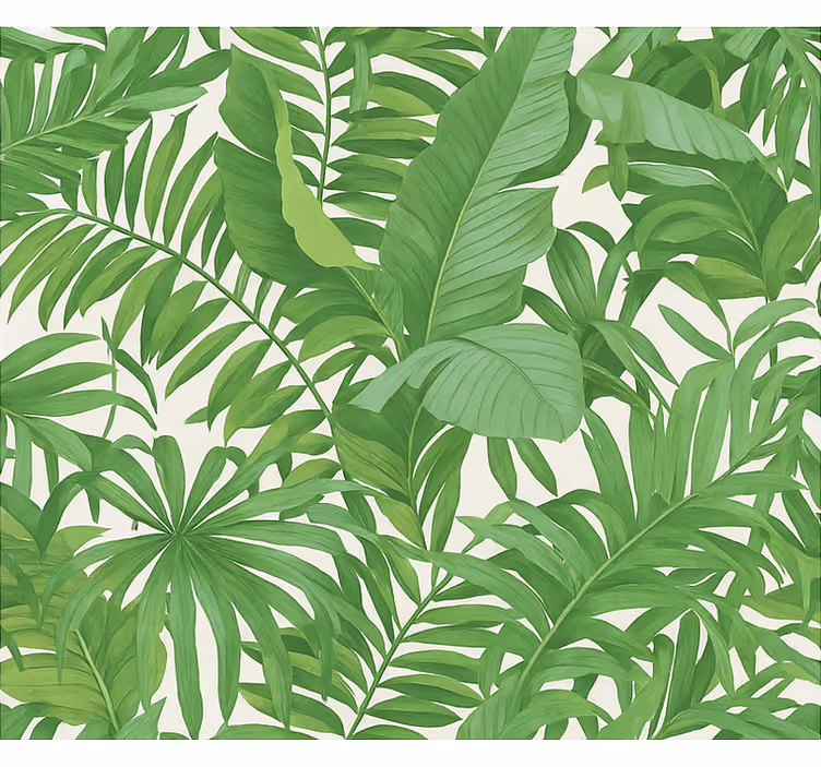 Behang woonkamer tropical leaf - TenStickers
