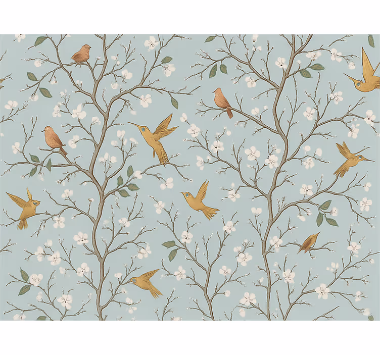 Hoofd slaapkamer behang papier elegant lente - TenStickers