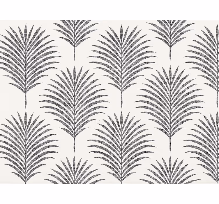 Hoofd slaapkamer behang papier zwarte palm - TenStickers