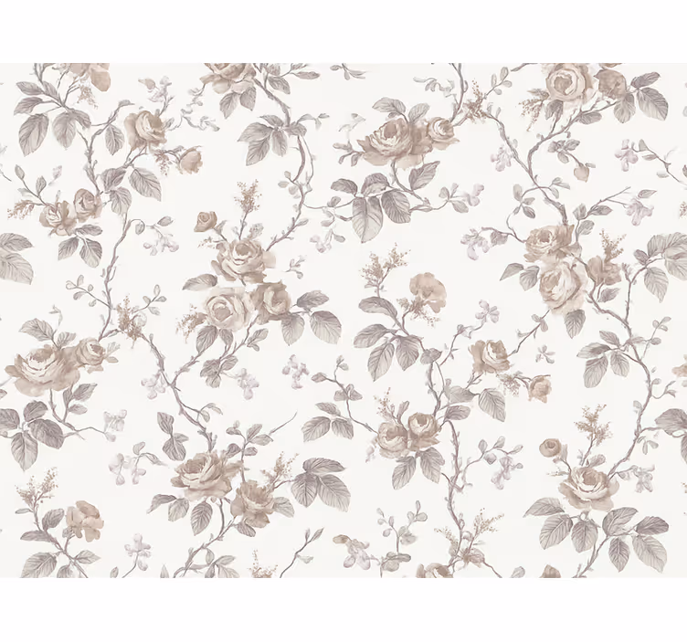 Hoofd slaapkamer behang papier vintage franse bloemen - TenStickers