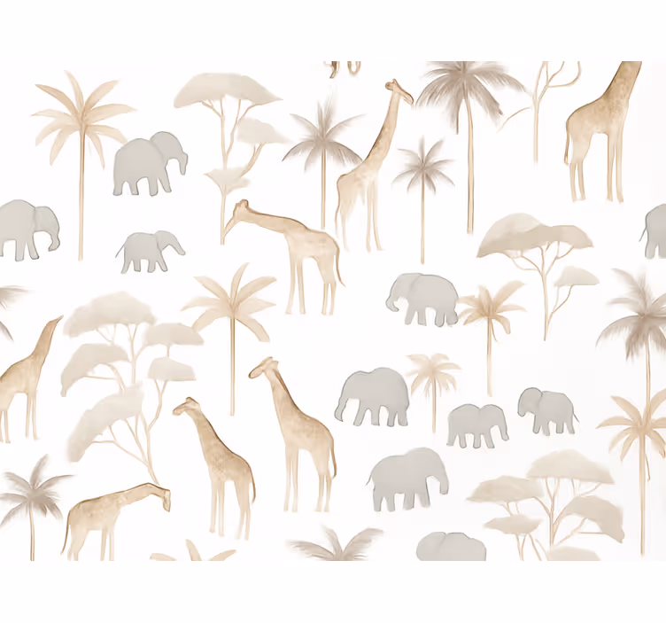 Behangpapier kinderkamer savannah kids - TenStickers