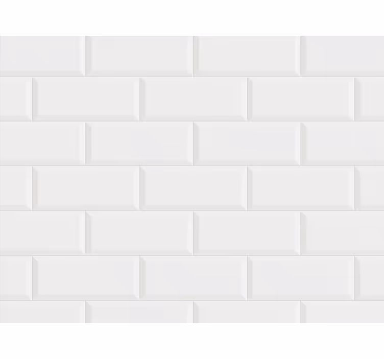 Behang badkamer wit tegelpatroon - TenStickers