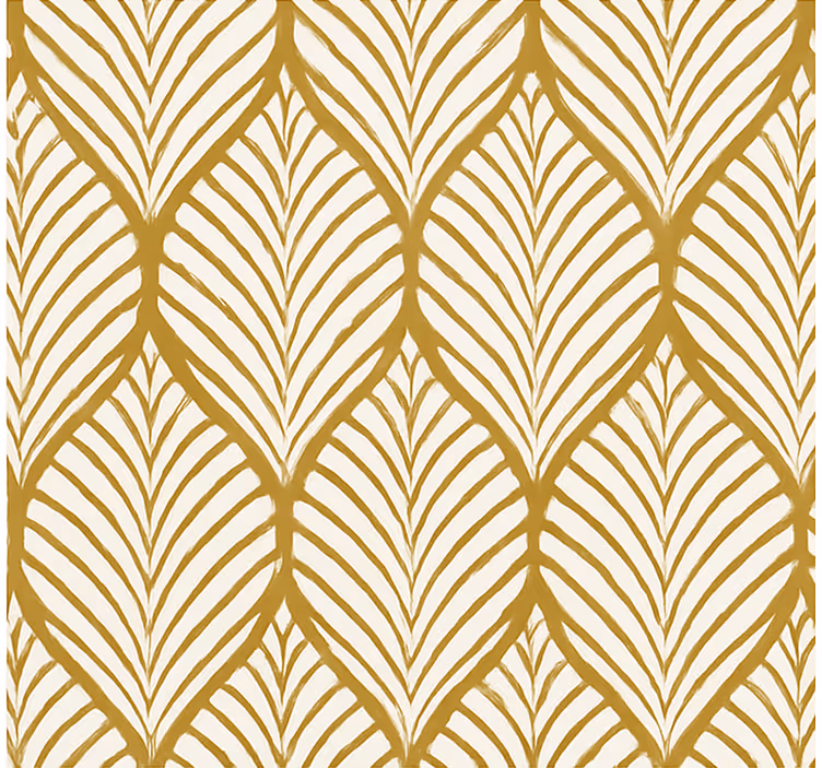 Moderne behangpapier gouden geometrisch bladmotief - TenStickers