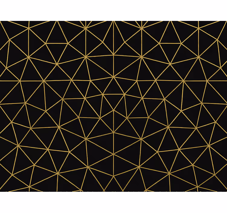 Behang driehoeken midnight gold geometrisch web - TenStickers
