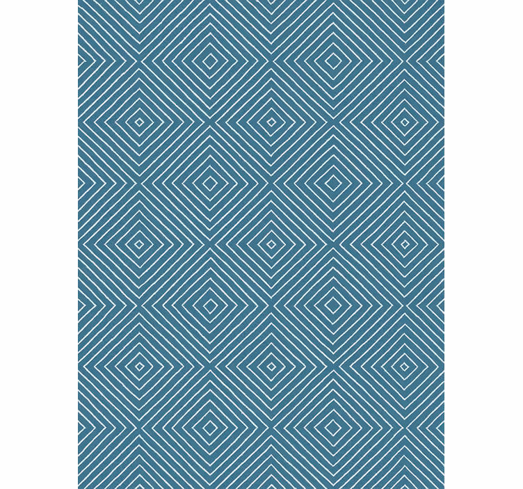 Behang scandinavië blauw diamant lijntekening - TenStickers