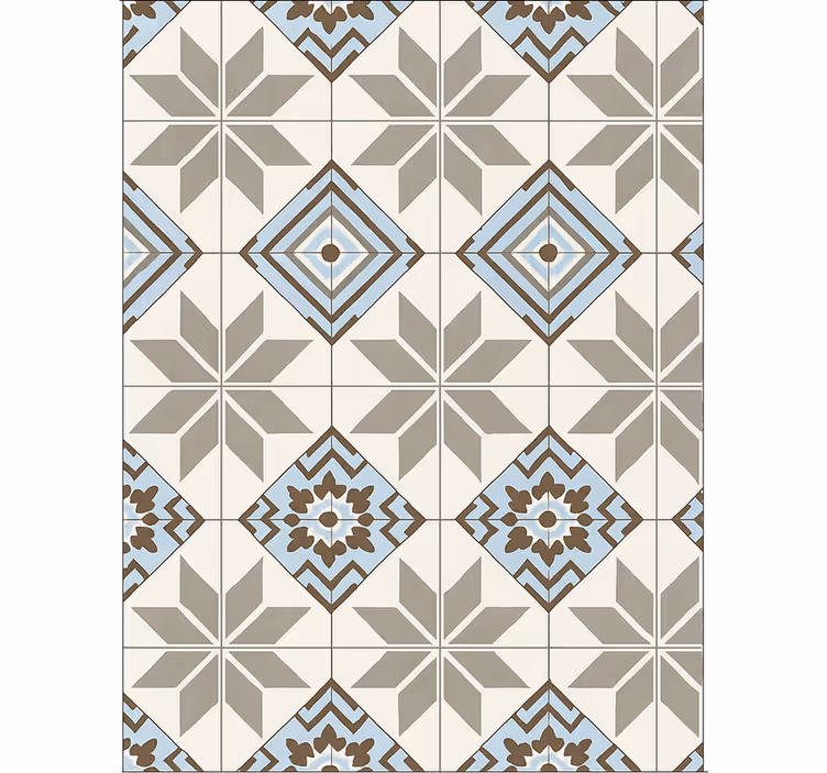 Behang tegels blauwe ster tegels - TenStickers