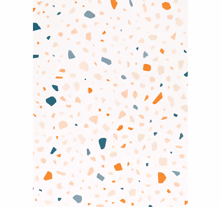 Behang abstract teal en terracotta spikkels - TenStickers
