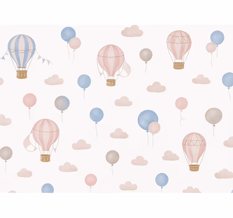 Babykamer behang pastel droom ballonnen - TenStickers