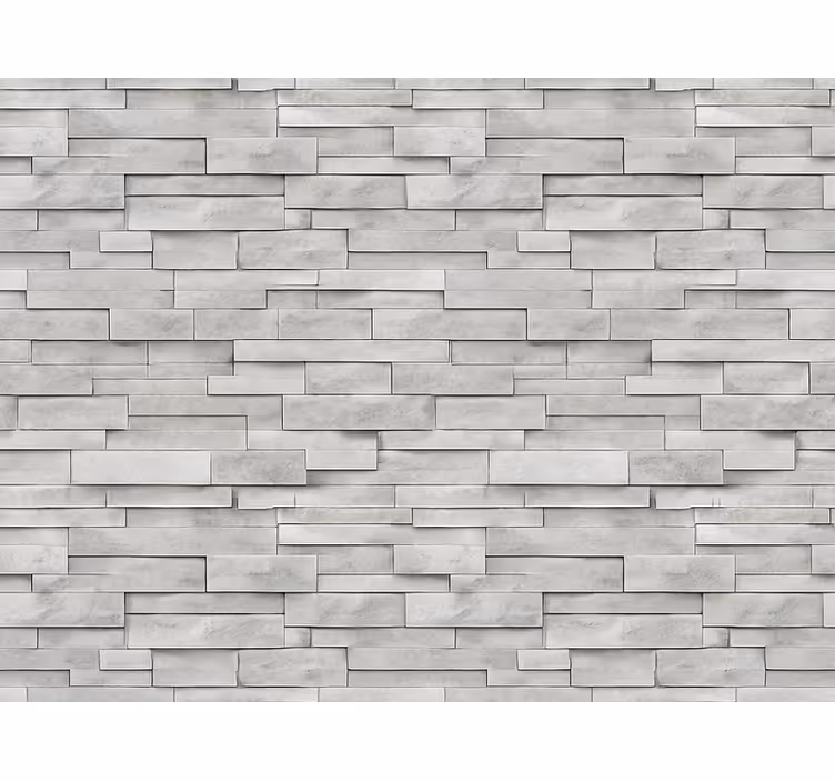 Bakstenen behang grijs leisteen ledge stone - TenStickers