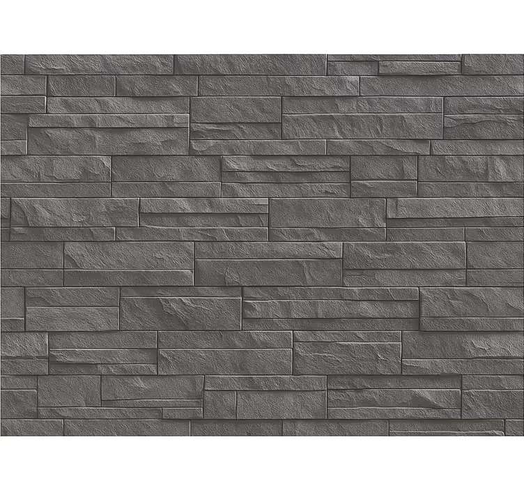 Bakstenen behang antraciet ledge stone - TenStickers