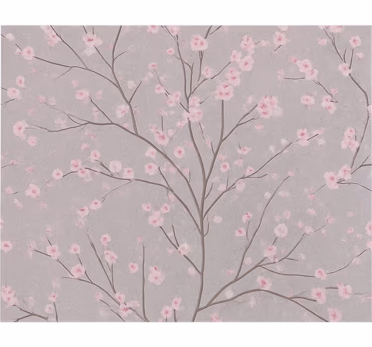 Bloemen behang verbleekte kersenbloes tak - TenStickers