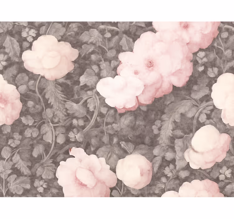Bloemen behang vintage linnen bloem - TenStickers