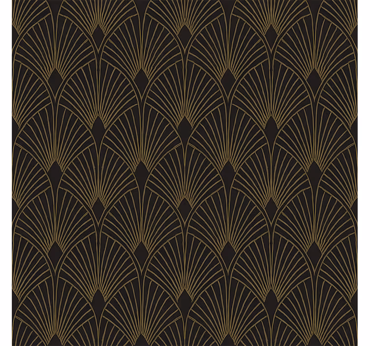 Geometrisch behang gouden deco ventilator - TenStickers