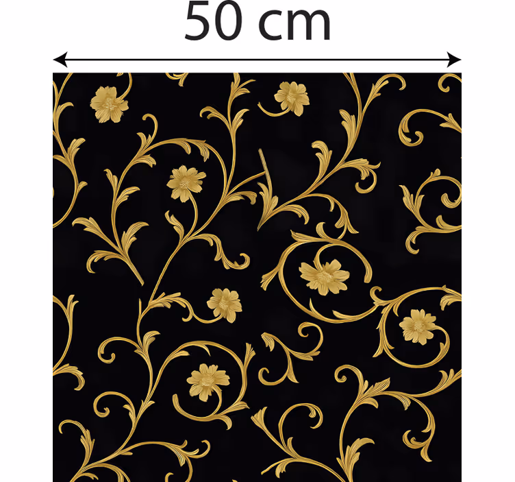 Barok behangpapier gouden scroll middernacht noir - TenStickers