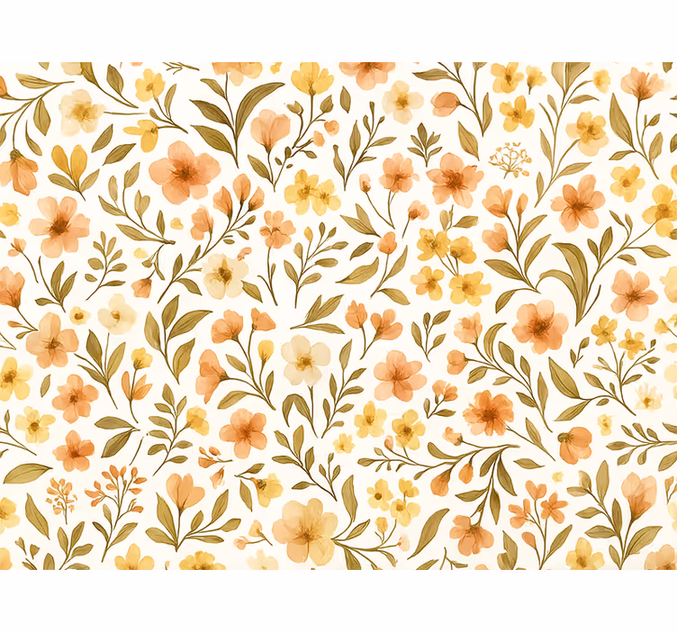Behangpapier hoofdslaapkamer vintage bloemen floraal - TenStickers