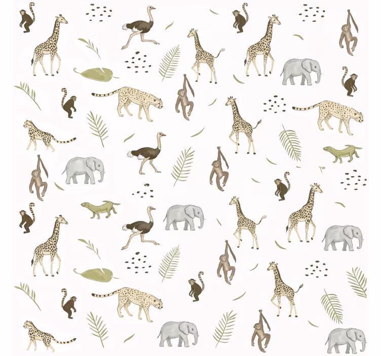 Behangpapier kinderkamer savanne dieren kids - TenStickers