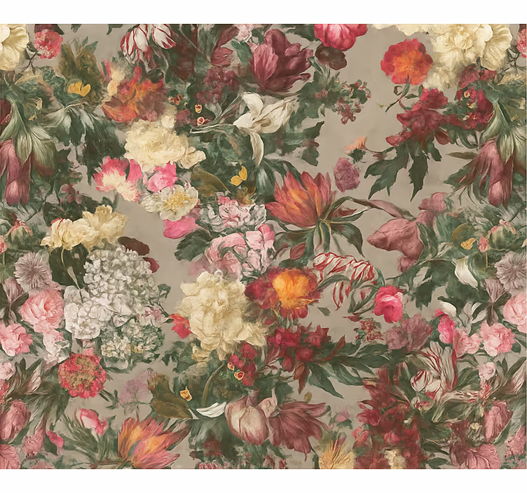 Behangpapier hoofdslaapkamer vintage bloemen - TenStickers