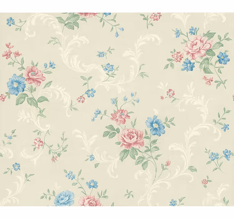 Behangpapier hoofdslaapkamer eenvoudig bloemenpatroon - TenStickers