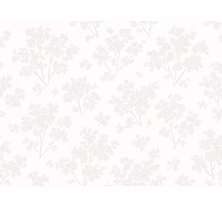 Behangpapier hoofdslaapkamer eenvoudige witte bloemen - TenStickers