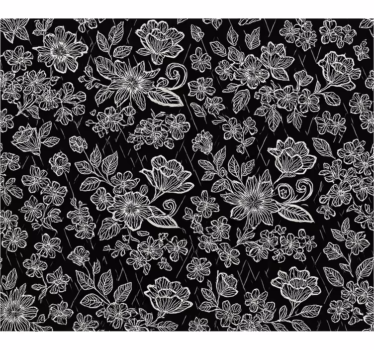 Behangpapier hoofdslaapkamer donker bloemen design - TenStickers