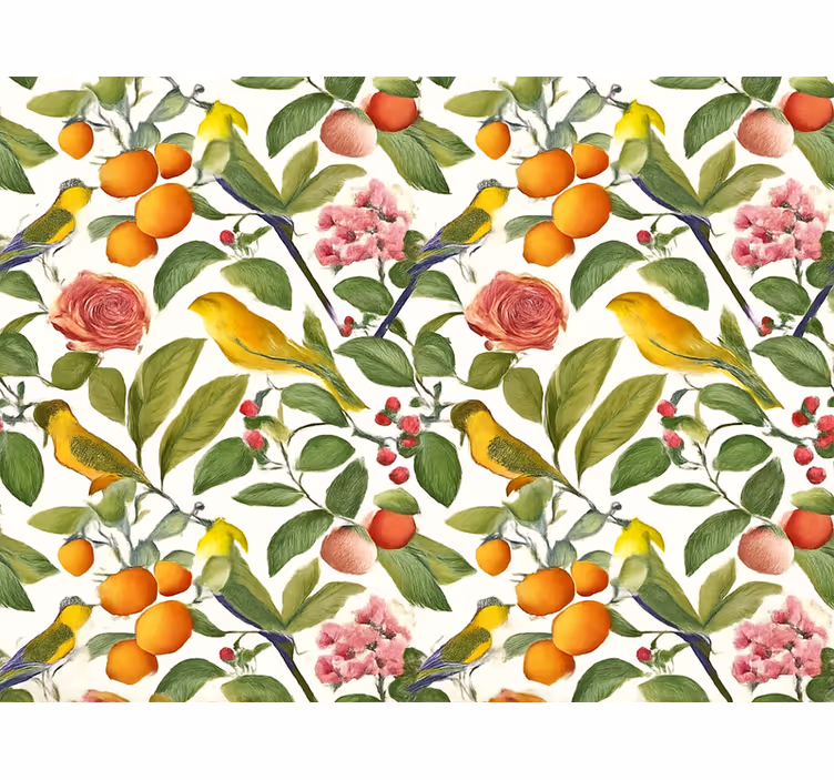 Behang woonkamer exotisch junglepatroon - TenStickers