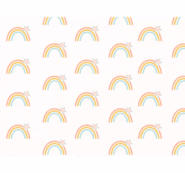 Behangpapier kinderkamer eenvoudig regenboogpatroon - TenStickers