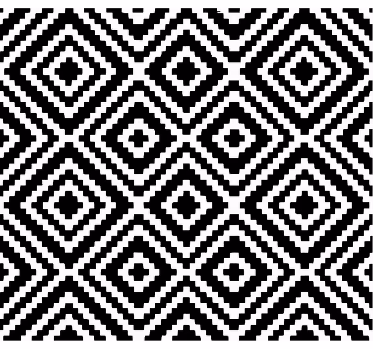 Behang woonkamer zwart-wit vierkant design - TenStickers
