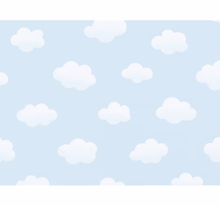 Behangpapier kinderkamer eenvoudig wolkenpatroon - TenStickers