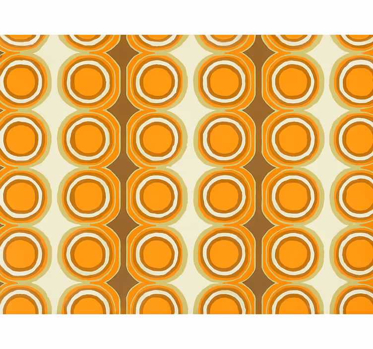 Behang woonkamer retro oranje cirkels design - TenStickers