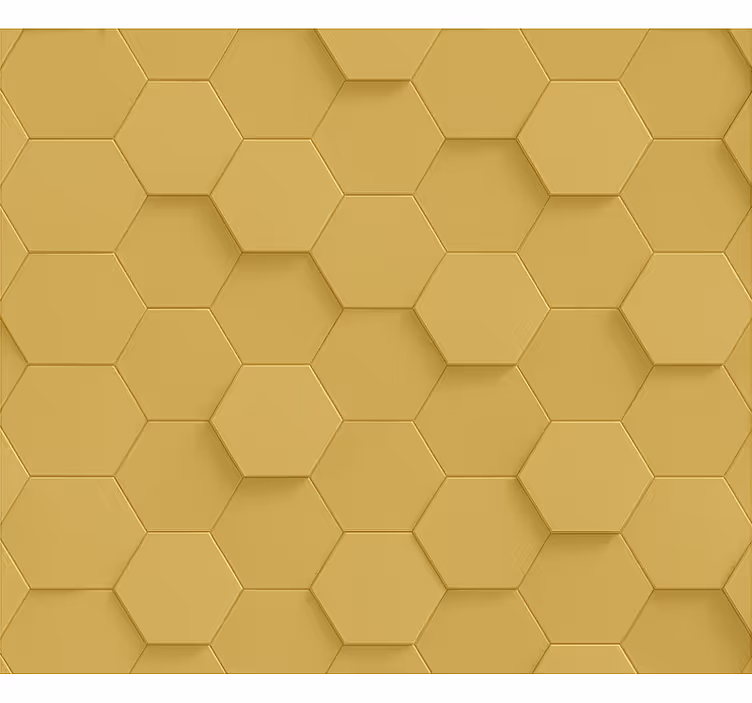 Behangpapier kinderkamer realistisch gouden honingraat - TenStickers