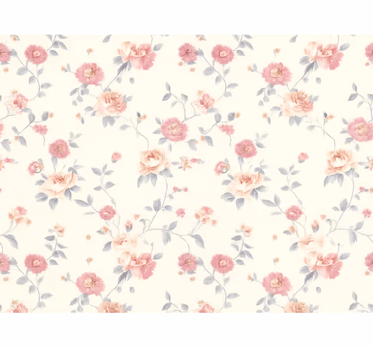 Behangpapier hoofdslaapkamer textiel bloemenprint - TenStickers