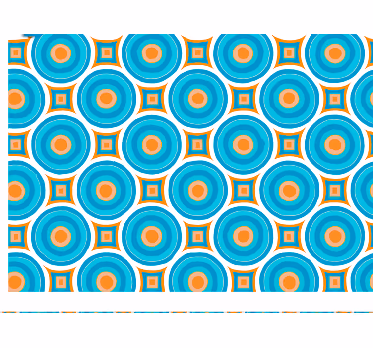 Behang woonkamer abstract blauwe herhalende cirkels - TenStickers
