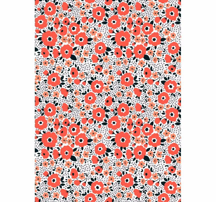 Bloemen behang abstract patroon van rode klaprozen - TenStickers
