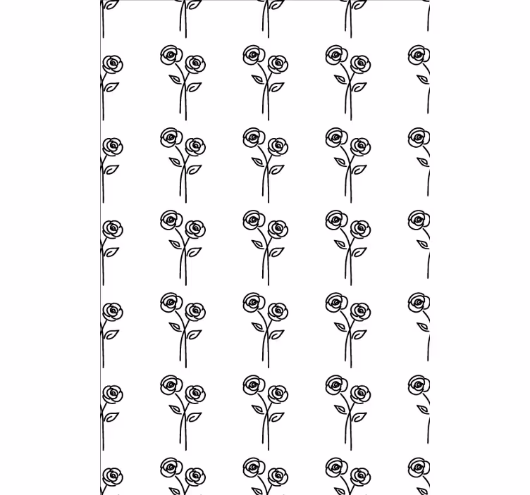 Bloemen behang paar rozen minimalistisch design - TenStickers