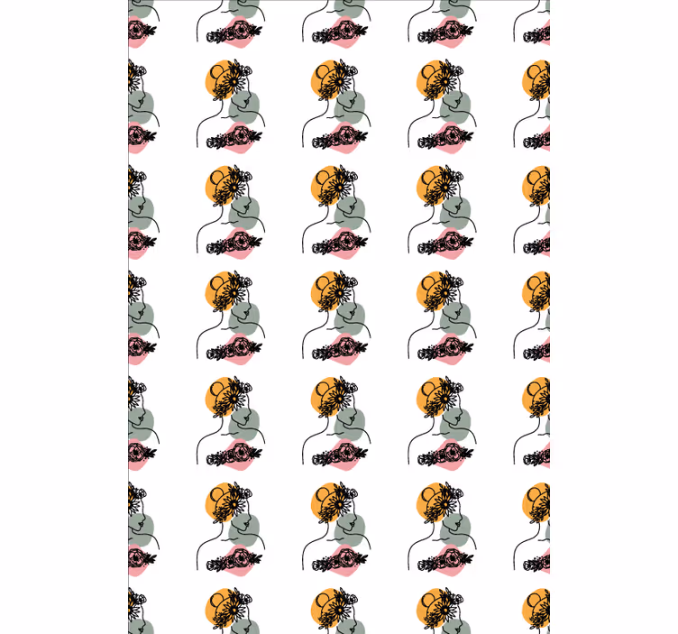 Bloemen behang prachtige vrouw met bloemen gezicht - TenStickers