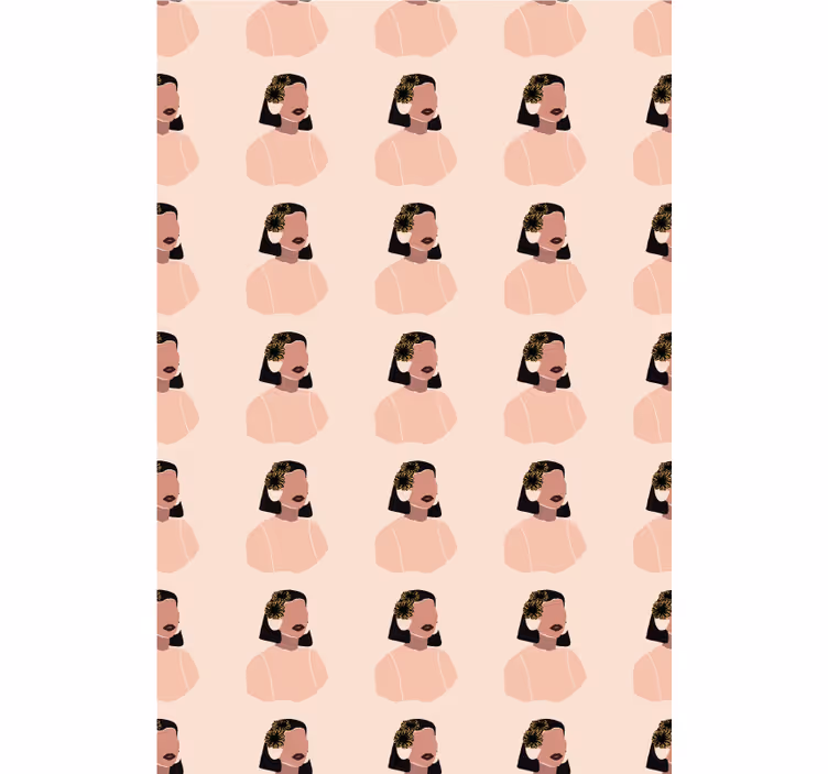 Bloemen behang mooie vrouw zonnebloem gezicht - TenStickers