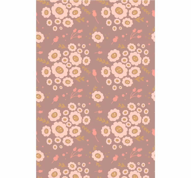 Behang bloemsierkunst pastelgekleurde volkskunstpatroon - TenStickers