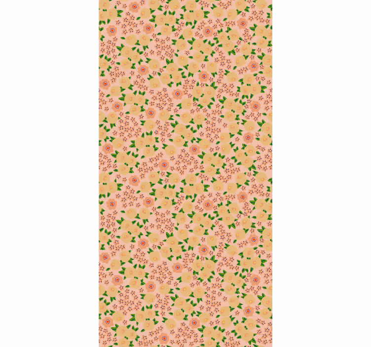 Behang bloemsierkunst origineel bloempatroon perziktinten - TenStickers